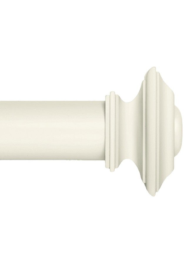 Ivilon Drapery Window Curtain Rod Set - Square Design 1 1/8 Rod. 28 to 48 Inch. Ivory/White - Image 1